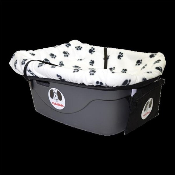 Fido Pet Products Fido Pet Products FRWB-M Pet Car Seat - White & Black Paws Cover with Medium Harness FRWB-M - main